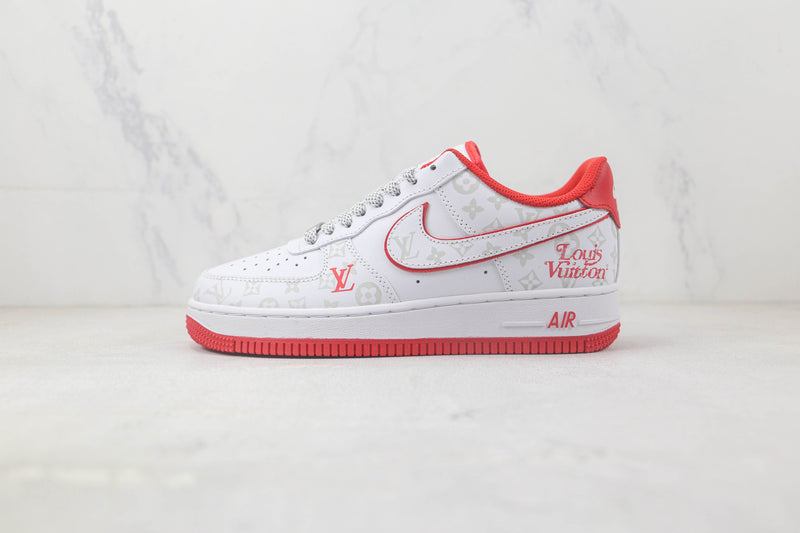 AIR FORCE 1 x LOUIS VUITTON ''WHITE RED SILVER'' [MASCULINO/FEMININO]