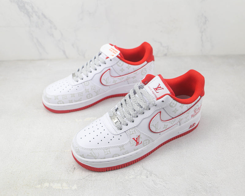 AIR FORCE 1 x LOUIS VUITTON ''WHITE RED SILVER'' [MASCULINO/FEMININO]